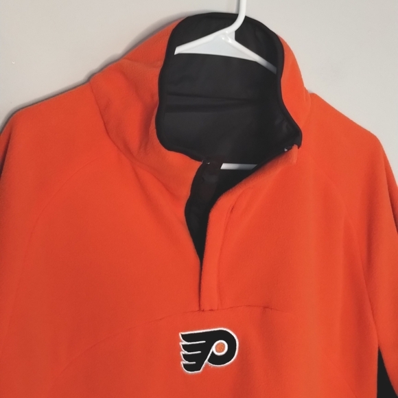 NHL Flyers Reversible 1/4 zip jacket M fleece windbreaker Philadelphia pullover - Picture 7 of 10